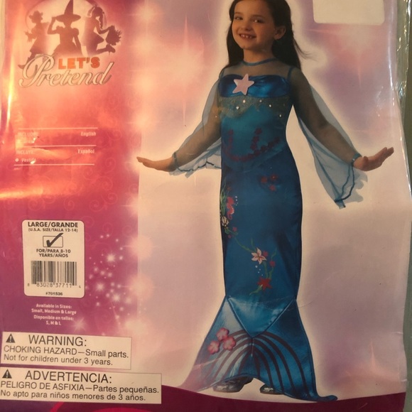 NEW IN BAG GIRLS SIZE LARGE (12-14) ADORABLE MAGICAL MERMAID DRESS UP  COSTUME. - Picture 2 of 3